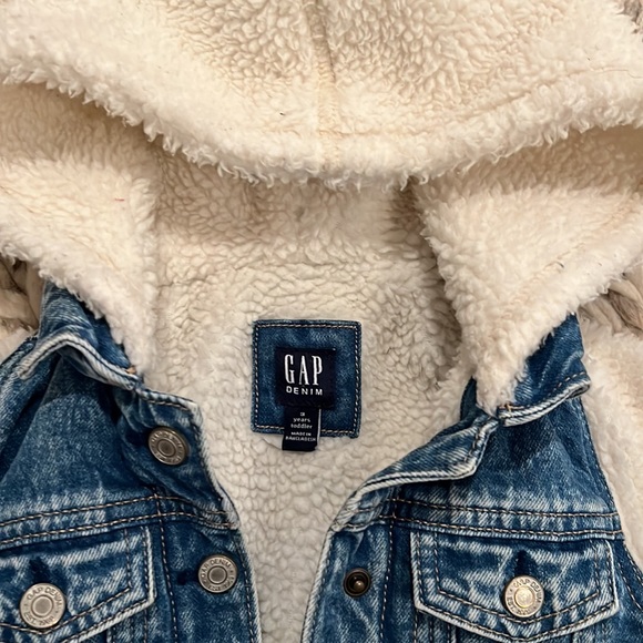 gap kids denim shearling jean jacket - Picture 3 of 4